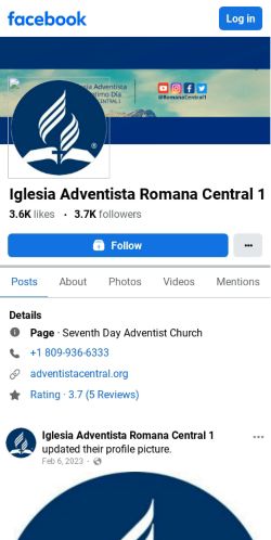 Iglesia Adventista Romana Central Distrito 1. Iglesia Adventista en  Facebook de Republica Dominicana 